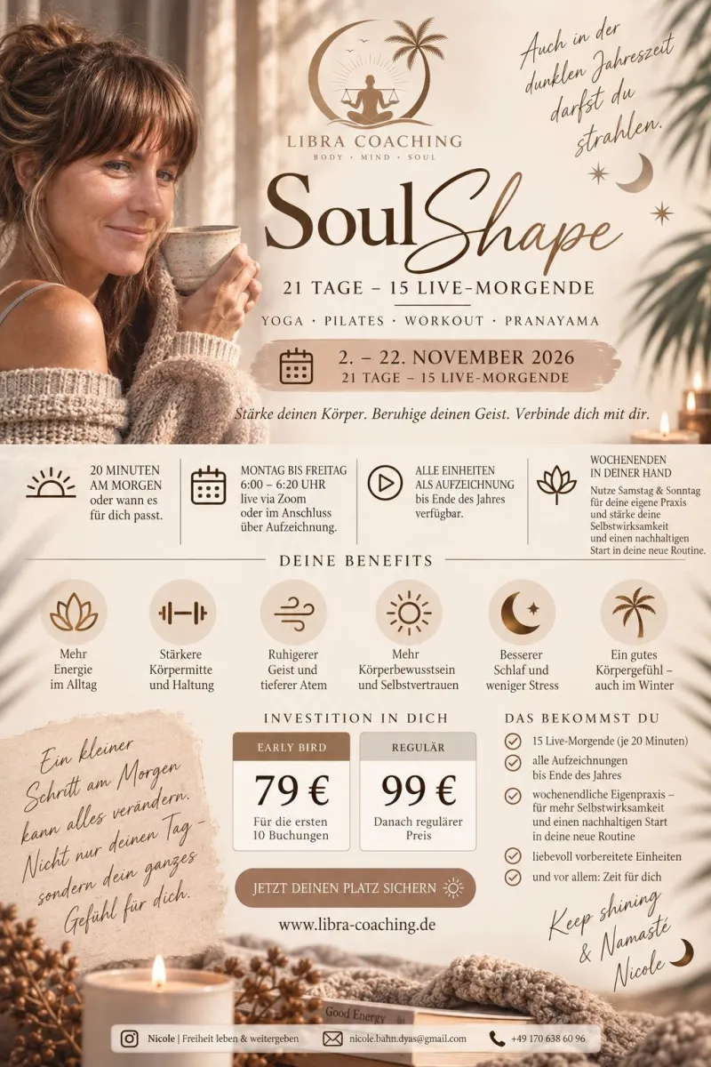 Flyer: SoulShape, 2. – 22. November 2026